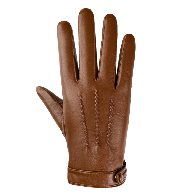 Leather Driving Glove - قفازات رجالية من جلد الغنم الطبيعي،