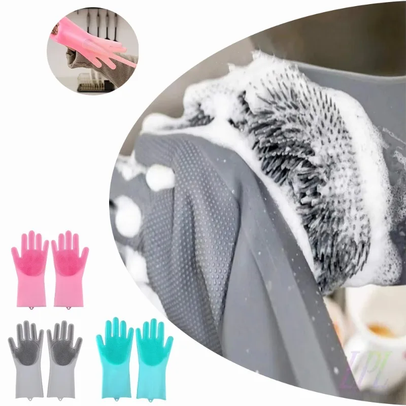 Dish Glove Rubber - 1 قطعة قفازات غسل الصحون سيليكون