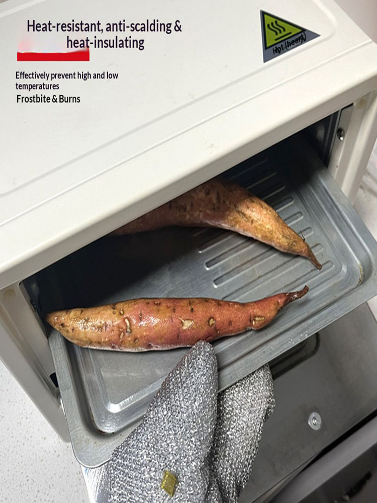 قفازات غسيل الأطباق بسلك فضي م - مراجعة Heat Resistant Glove وسعره