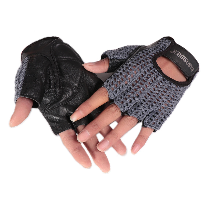 قفازات جلدية نصف إصبع للجنسين  - مراجعة Leather Driving Glove وسعره