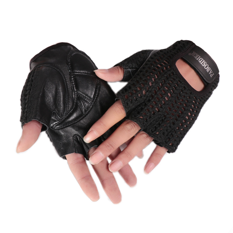 قفازات جلدية نصف إصبع للجنسين  - مراجعة Leather Driving Glove وسعره