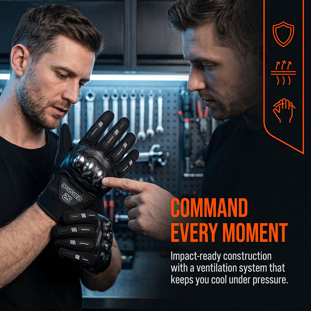 قفازات ركوب الدراجات النارية M - مراجعة Motorcycle Glove Knuckle وسعره